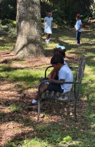 Children enjoying nature walk